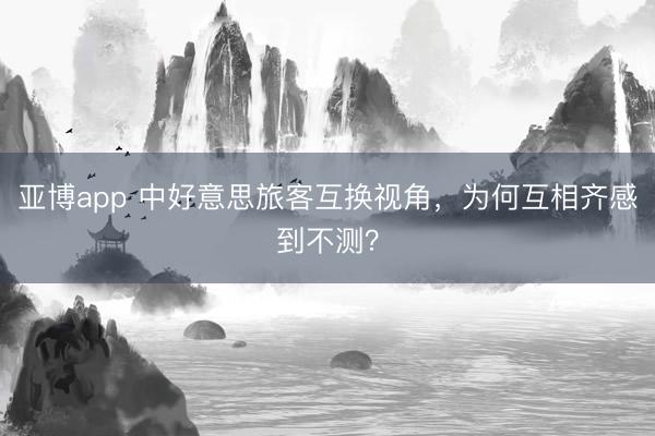 亚博app 中好意思旅客互换视角，为何互相齐感到不测？
